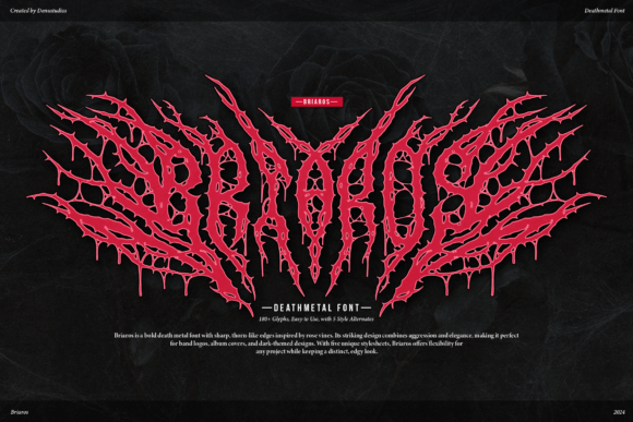 Briaros: A Brutal and Intense Death Metal Font for Dark Designs