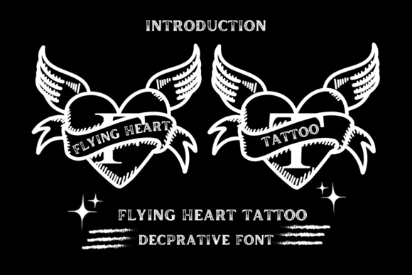 Flying Heart Tattoo as a Creative Font for Design and Expression