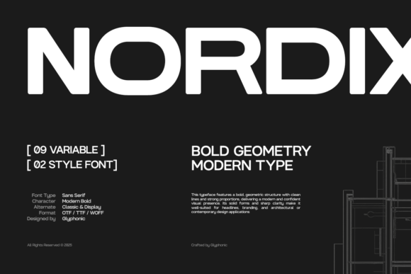 Modern Typography with Nordix: A Bold Geometric Typeface for Designers