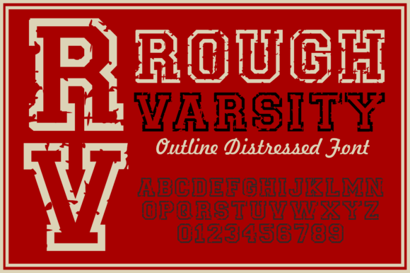 Rough Varsity: A Bold, Distressed Font for Athletic Style